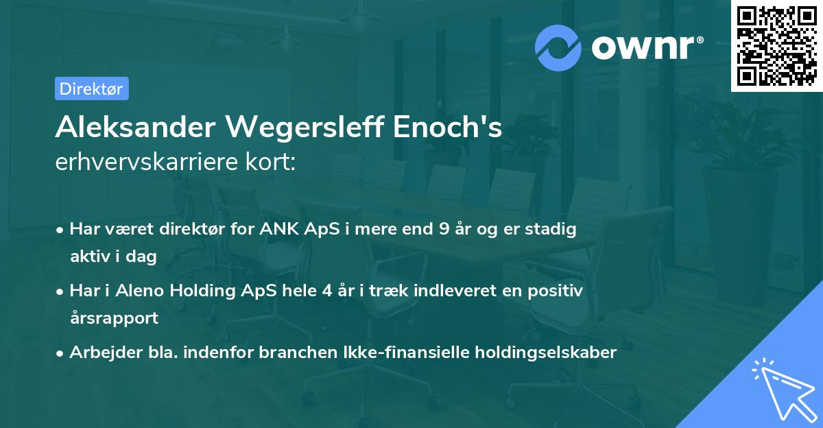 Aleksander Wegersleff Enoch's erhvervskarriere kort