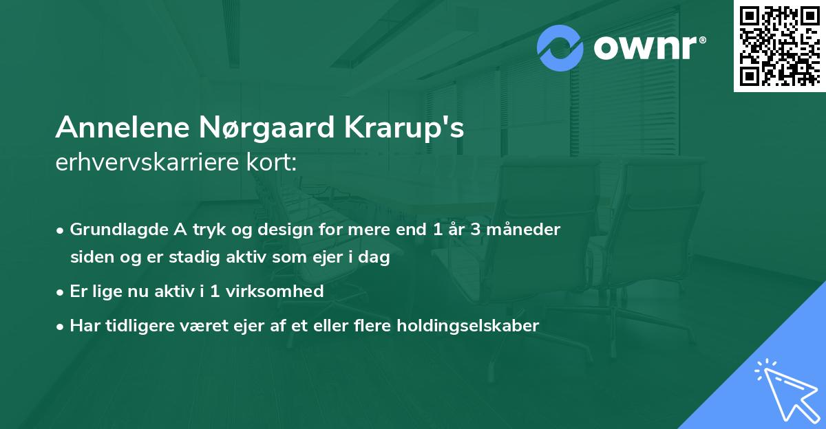 Annelene Nørgaard Krarup's erhvervskarriere kort
