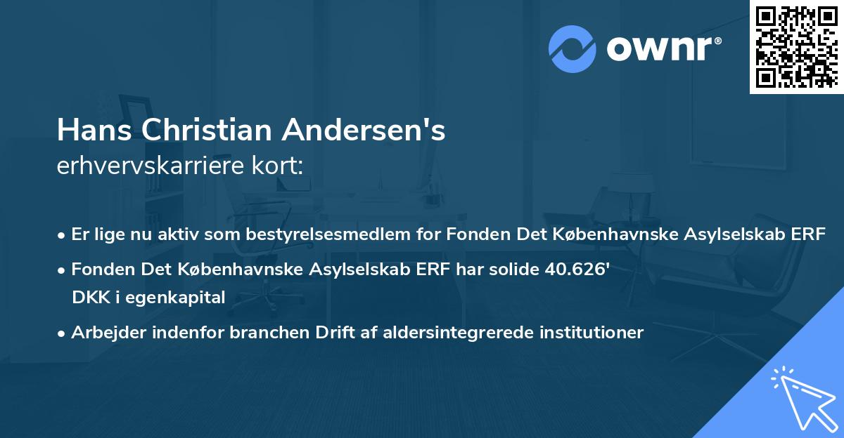 Hans Christian Andersen's erhvervskarriere kort