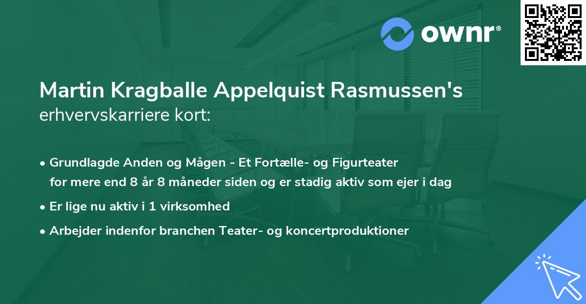 Martin Kragballe Appelquist Rasmussen's erhvervskarriere kort