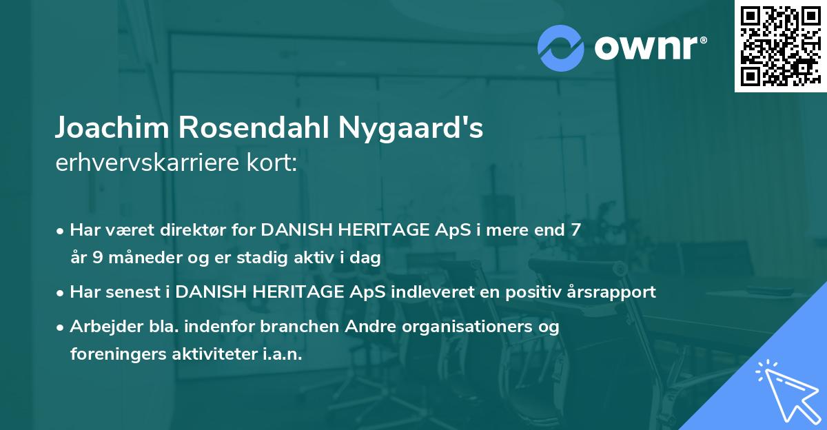 Joachim Rosendahl Nygaard's erhvervskarriere kort