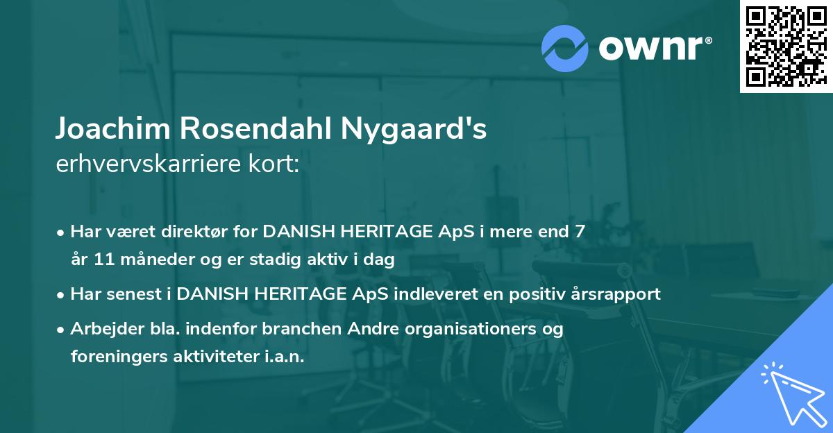Joachim Rosendahl Nygaard's erhvervskarriere kort
