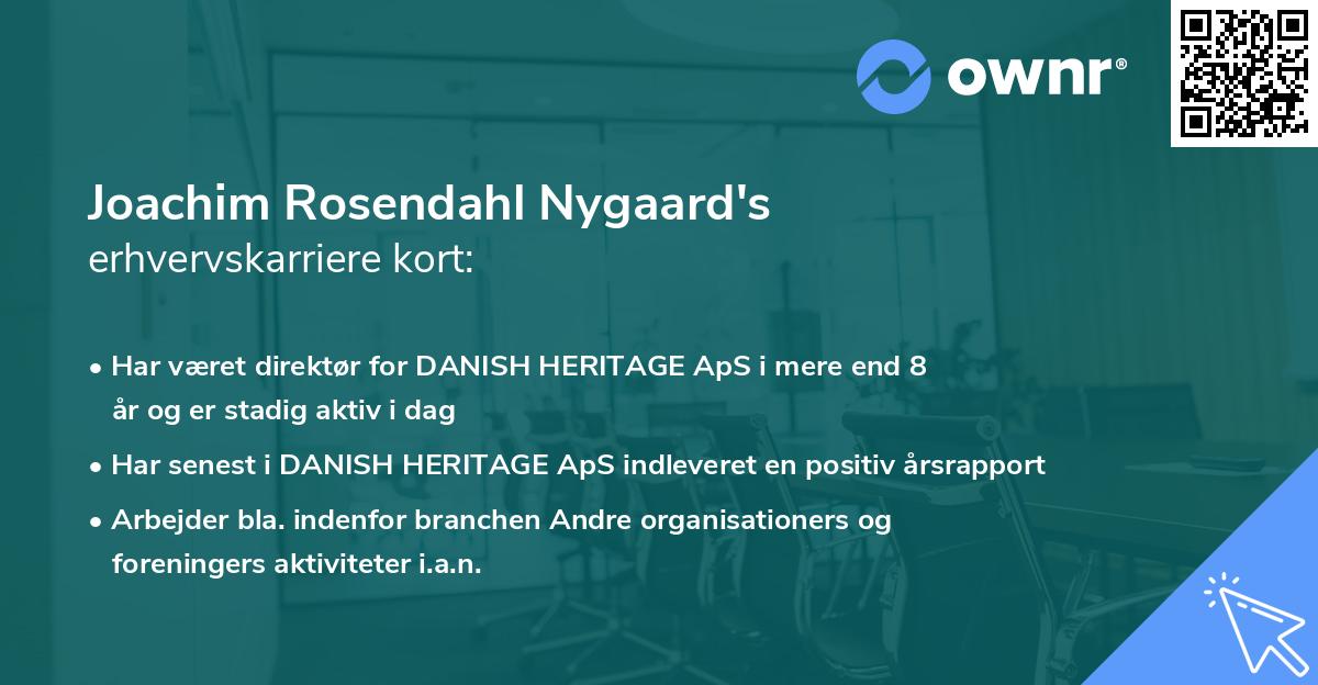Joachim Rosendahl Nygaard's erhvervskarriere kort