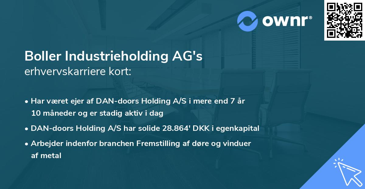 Boller Industrieholding AG's erhvervskarriere kort