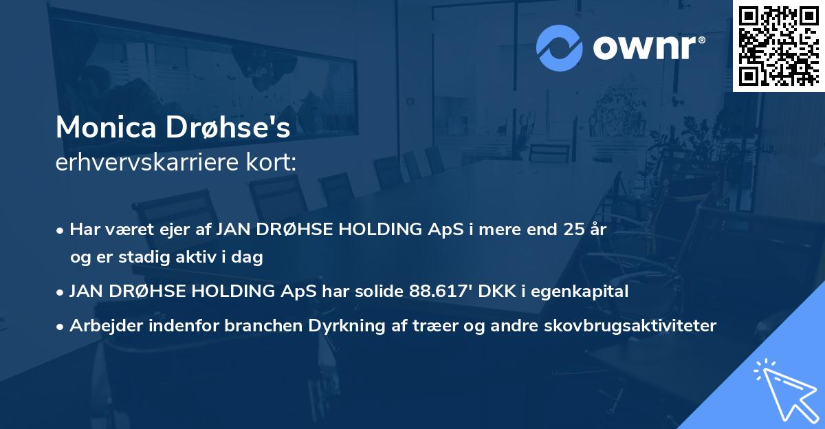 Monica Drøhse's erhvervskarriere kort
