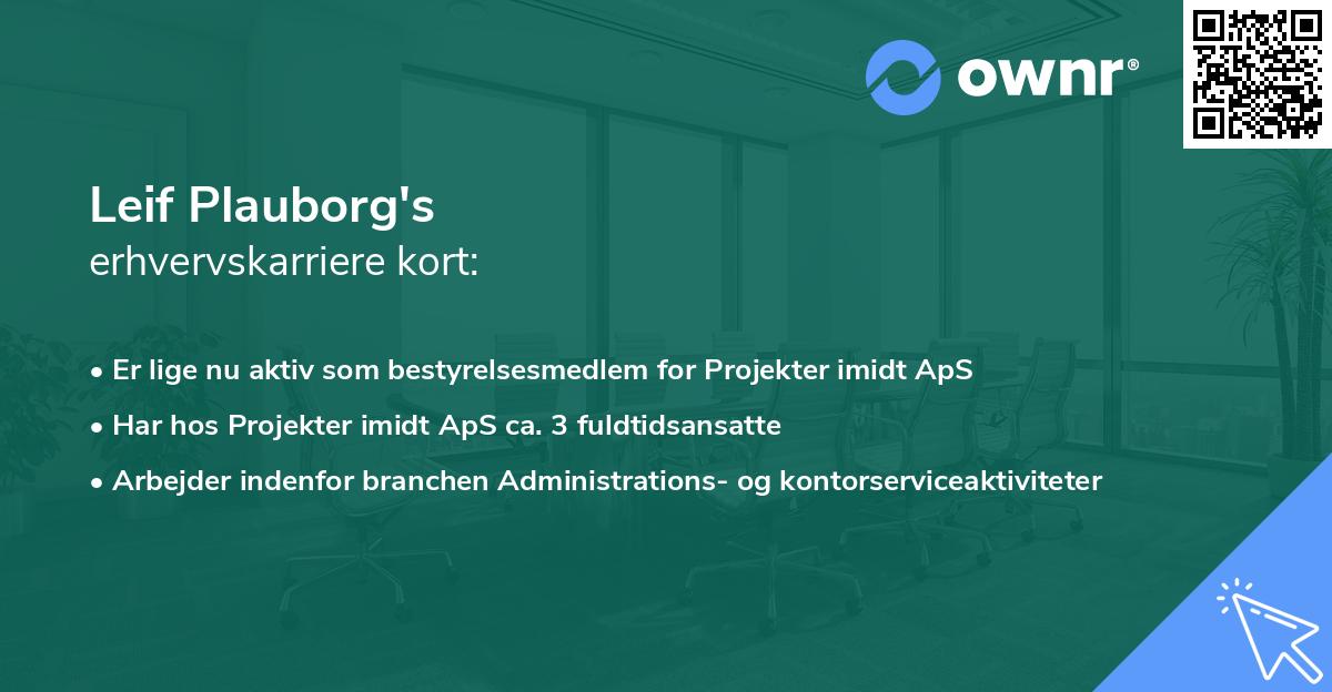 Leif Plauborg's erhvervskarriere kort