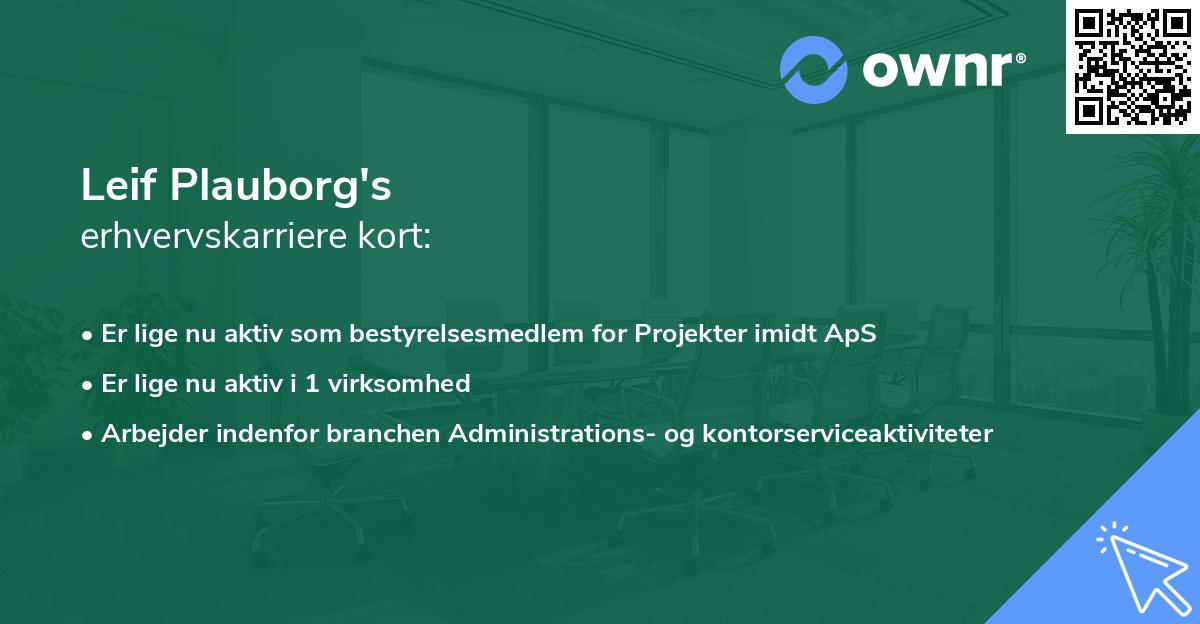 Leif Plauborg's erhvervskarriere kort