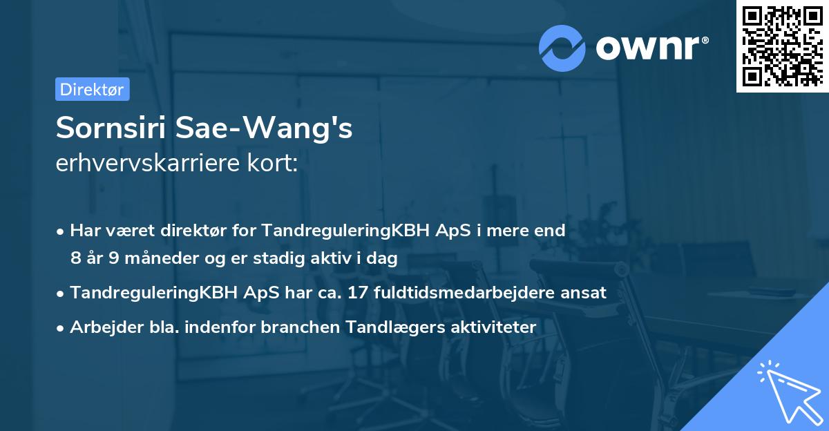 Sornsiri Sae-Wang's erhvervskarriere kort