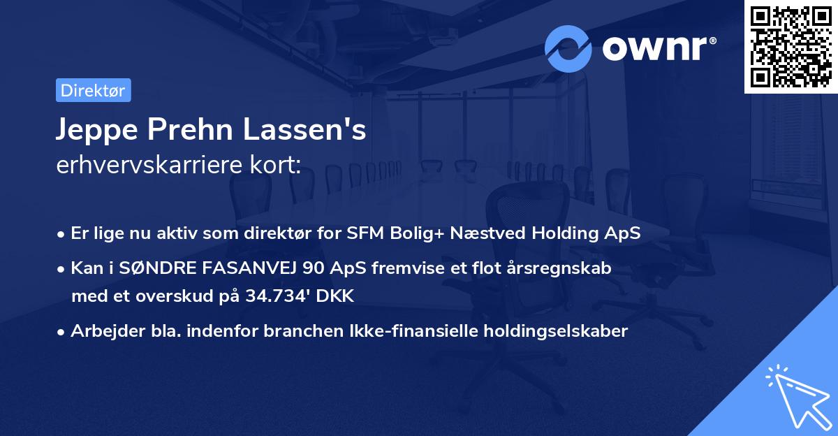 Jeppe Prehn Lassen's erhvervskarriere kort