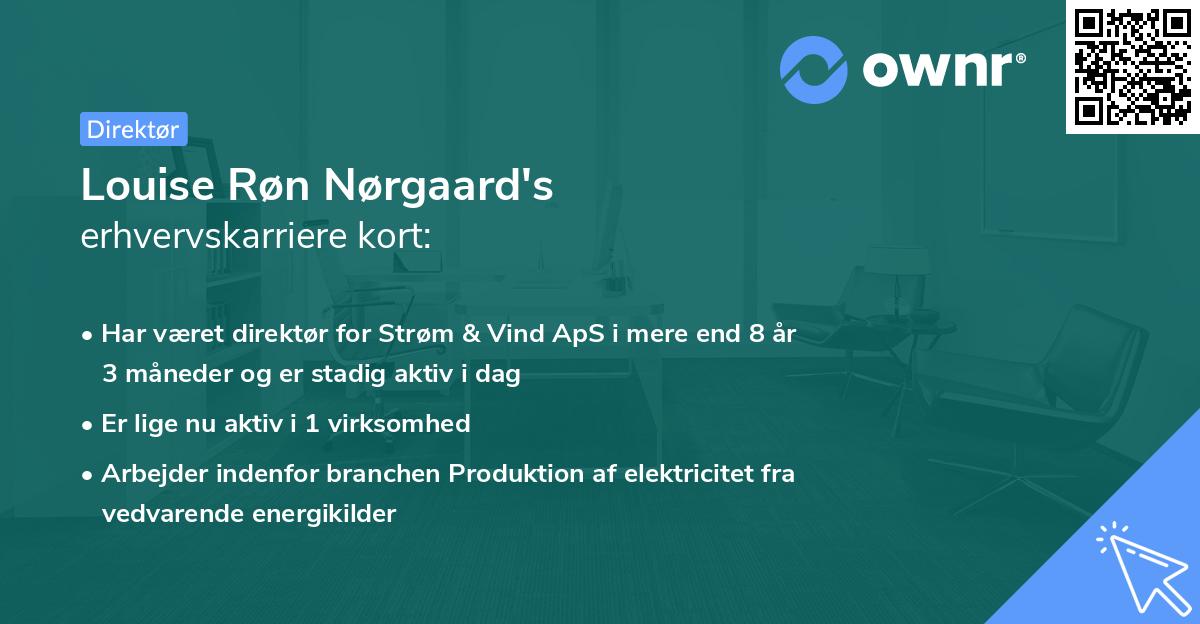 Louise Røn Nørgaard's erhvervskarriere kort