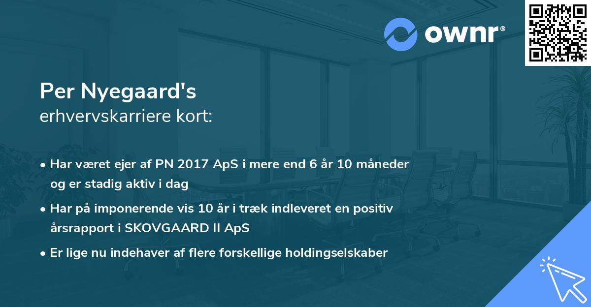 Per Nyegaard's erhvervskarriere kort