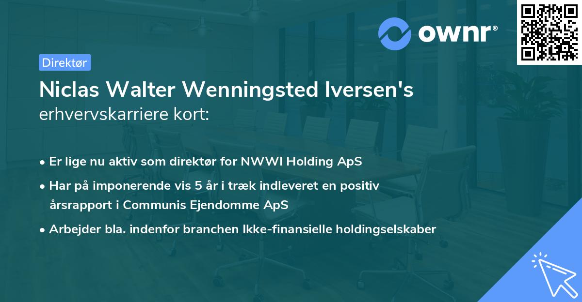 Niclas Walter Wenningsted Iversen's erhvervskarriere kort
