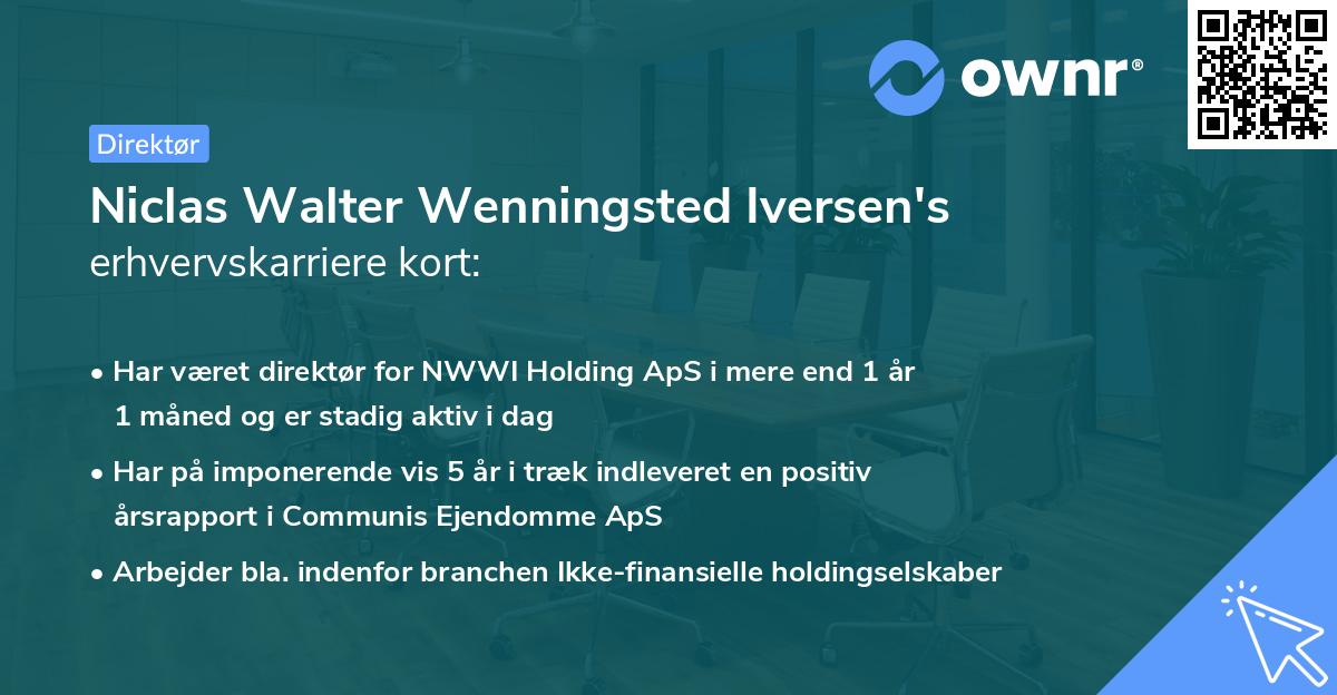 Niclas Walter Wenningsted Iversen's erhvervskarriere kort