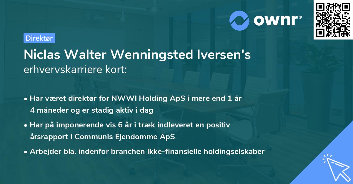 Niclas Walter Wenningsted Iversen's erhvervskarriere kort