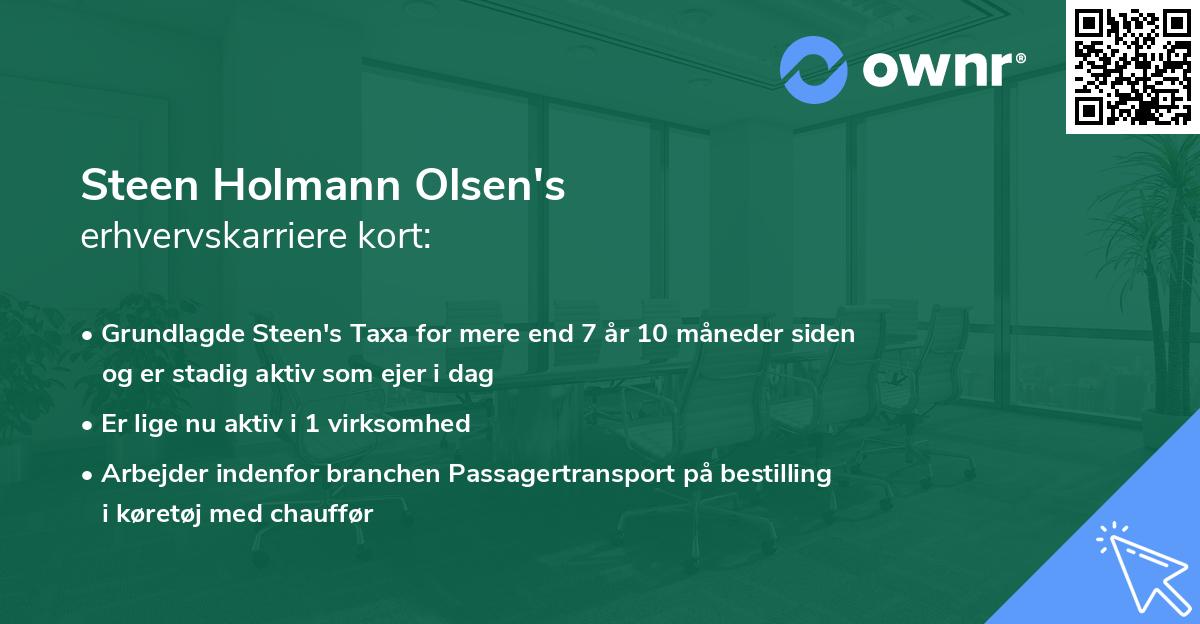 Steen Holmann Olsen's erhvervskarriere kort