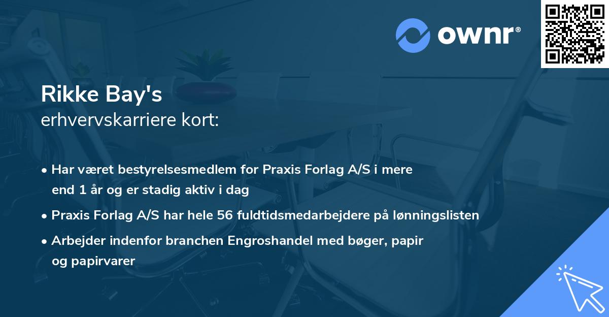 Rikke Bay's erhvervskarriere kort