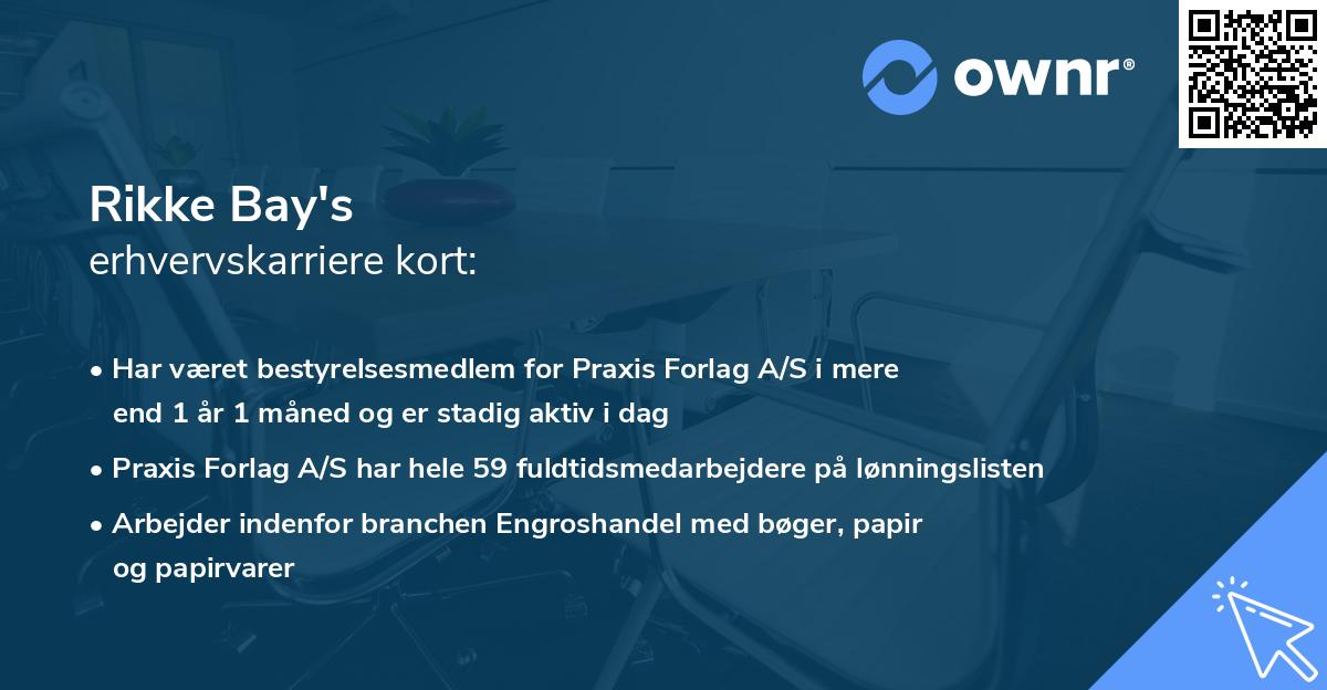 Rikke Bay's erhvervskarriere kort