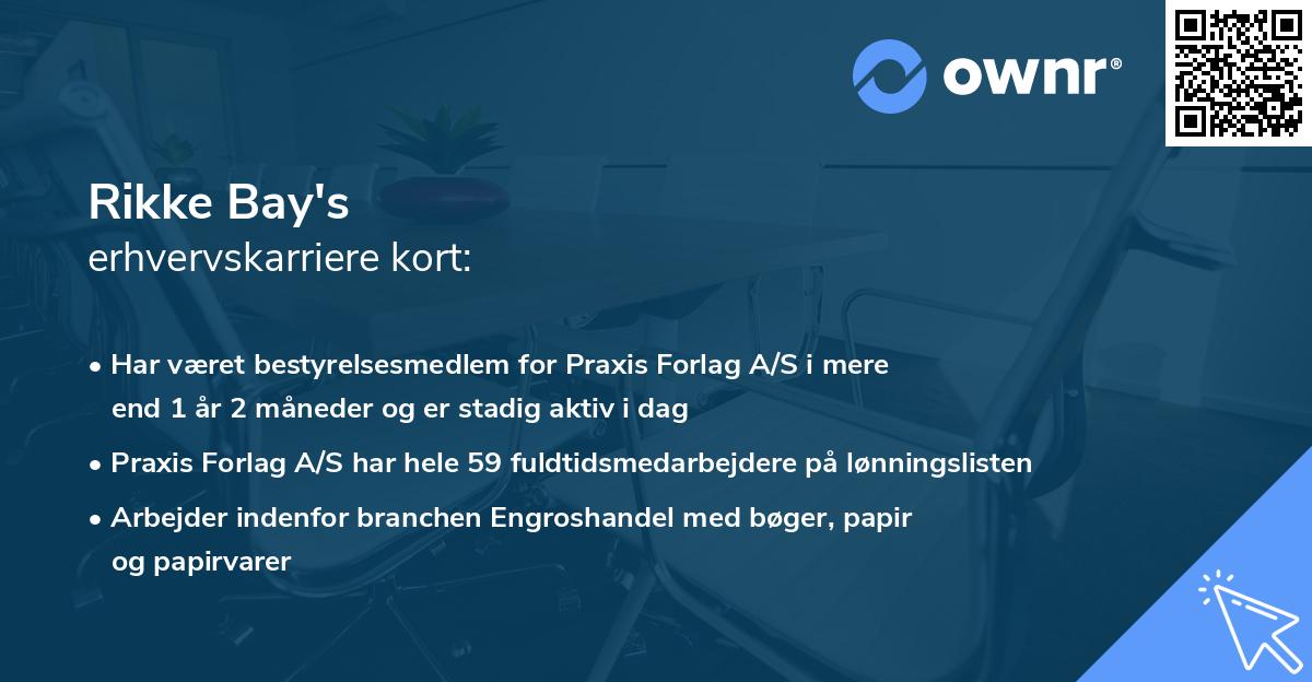 Rikke Bay's erhvervskarriere kort