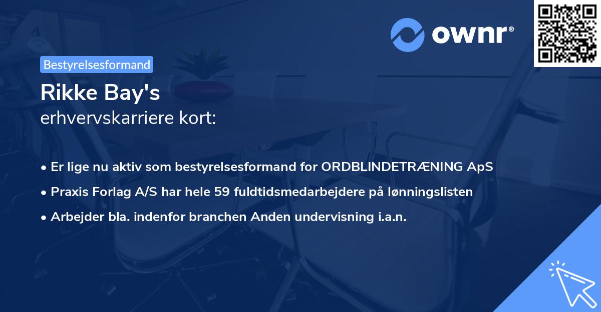 Rikke Bay's erhvervskarriere kort