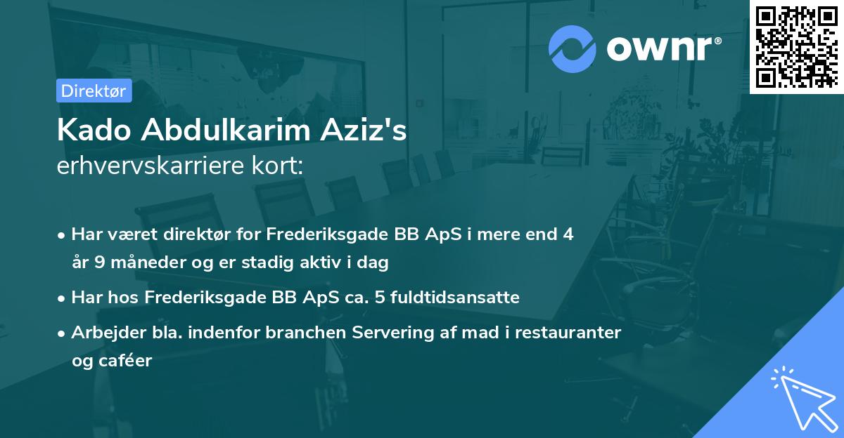 Kado Abdulkarim Aziz's erhvervskarriere kort