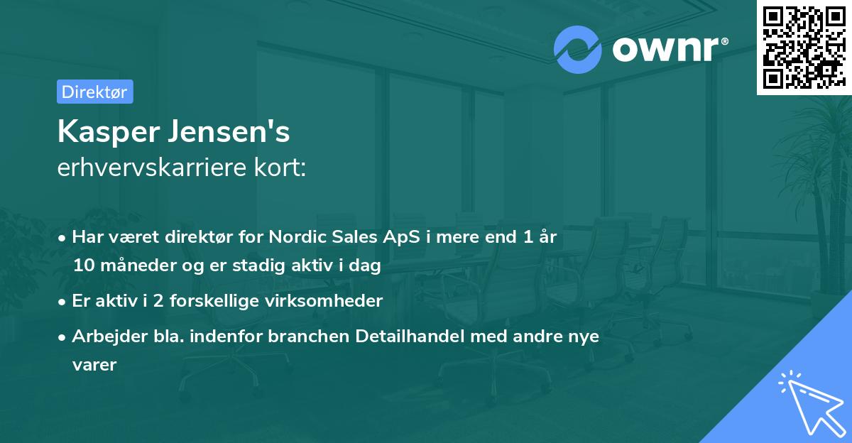 Kasper Jensen's erhvervskarriere kort