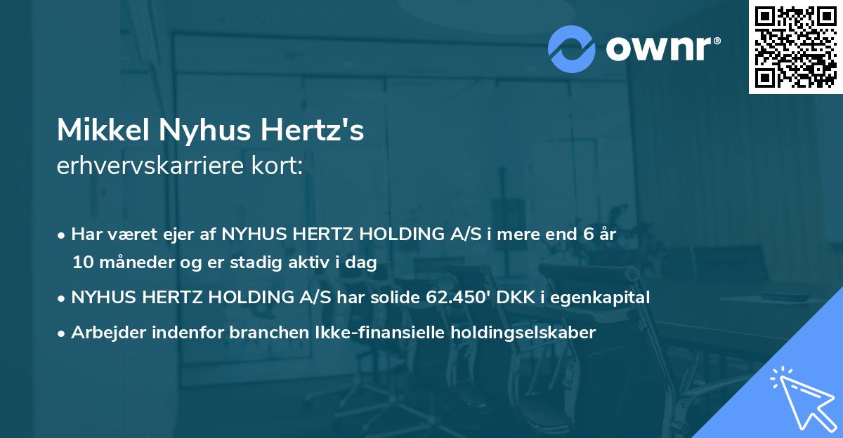 Mikkel Nyhus Hertz's erhvervskarriere kort