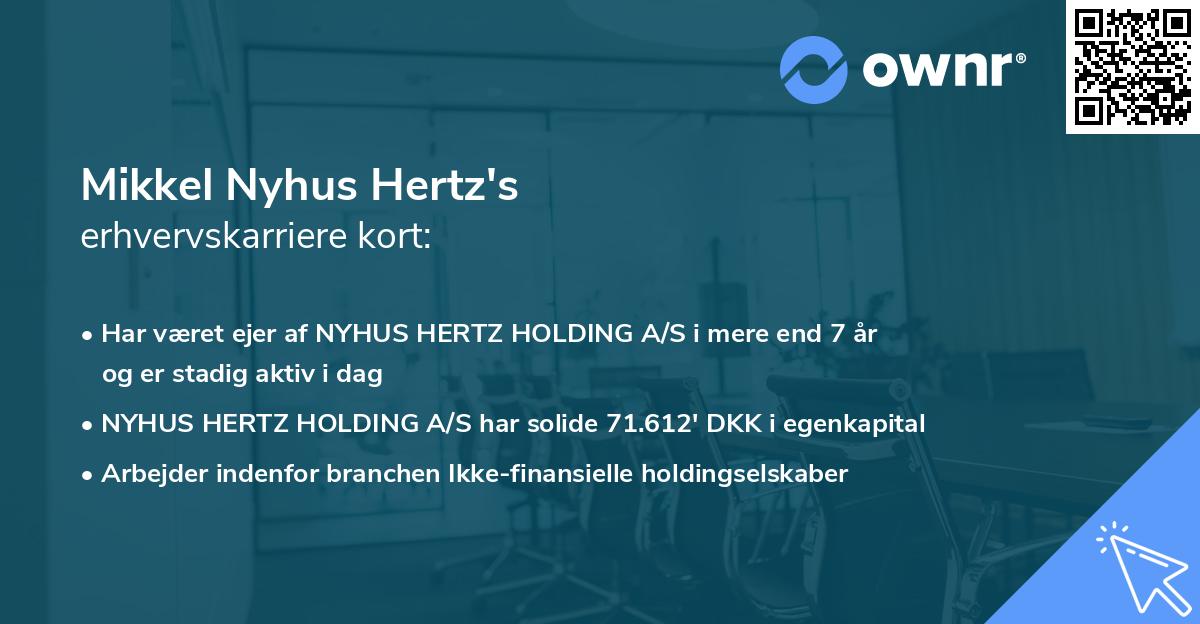 Mikkel Nyhus Hertz's erhvervskarriere kort
