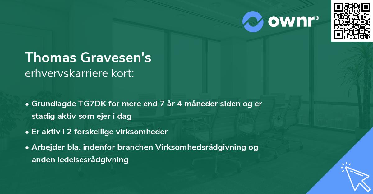 Thomas Gravesen's erhvervskarriere kort