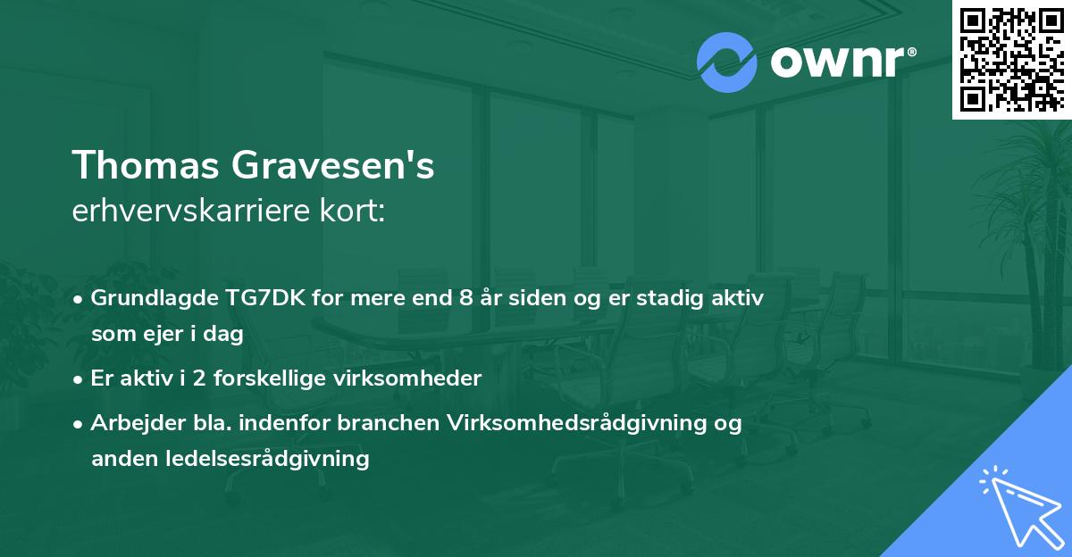 Thomas Gravesen's erhvervskarriere kort
