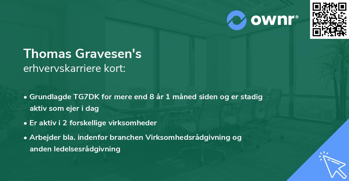 Thomas Gravesen's erhvervskarriere kort