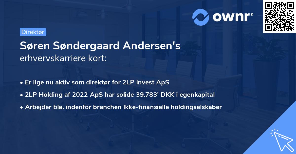 Søren Søndergaard Andersen's erhvervskarriere kort