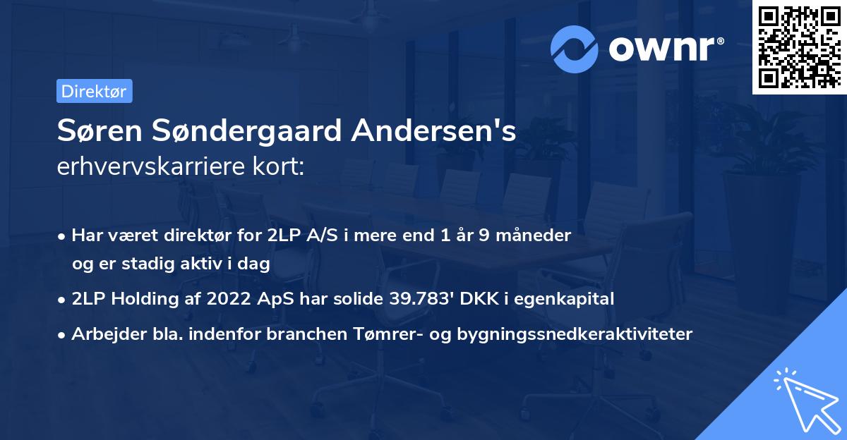 Søren Søndergaard Andersen's erhvervskarriere kort