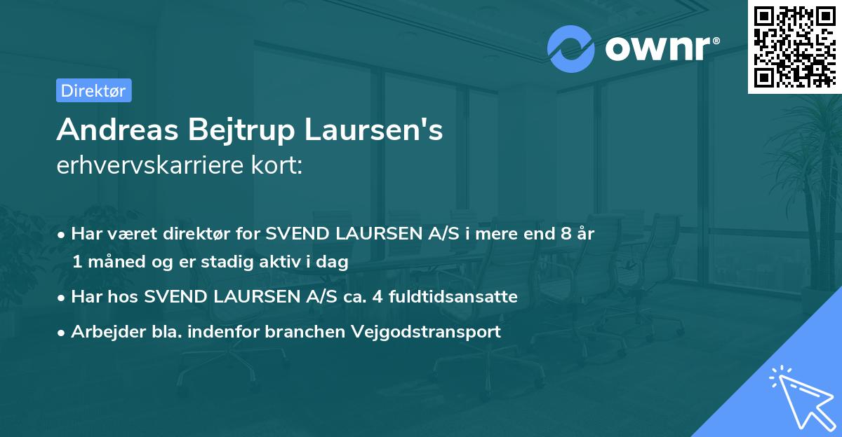 Andreas Bejtrup Laursen's erhvervskarriere kort