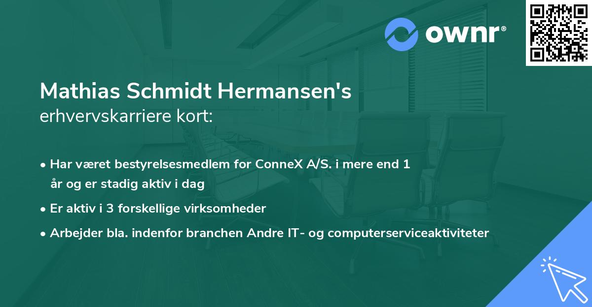 Mathias Schmidt Hermansen's erhvervskarriere kort