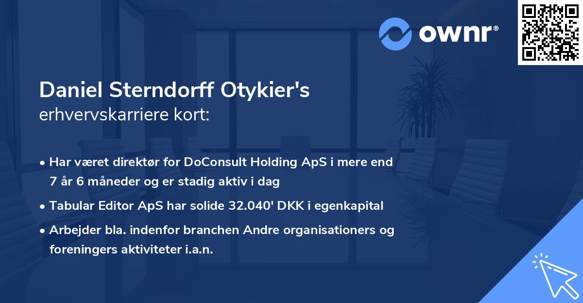 Daniel Sterndorff Otykier's erhvervskarriere kort