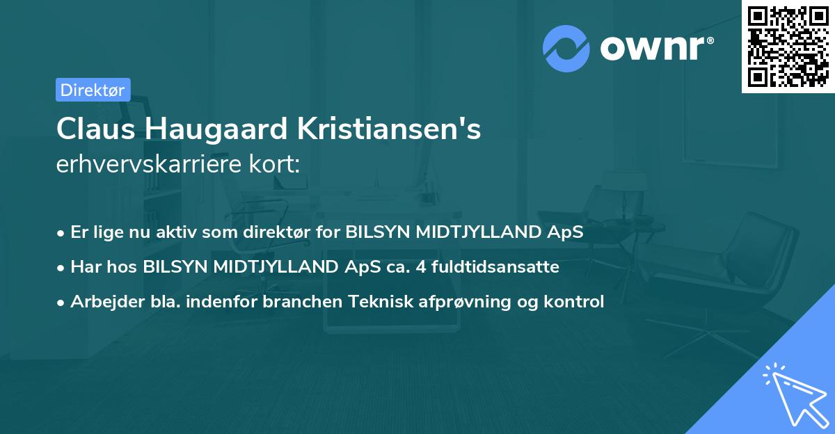 Claus Haugaard Kristiansen's erhvervskarriere kort