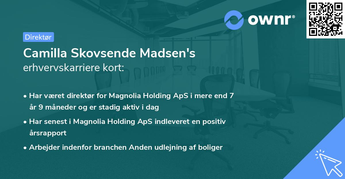 Camilla Skovsende Madsen's erhvervskarriere kort