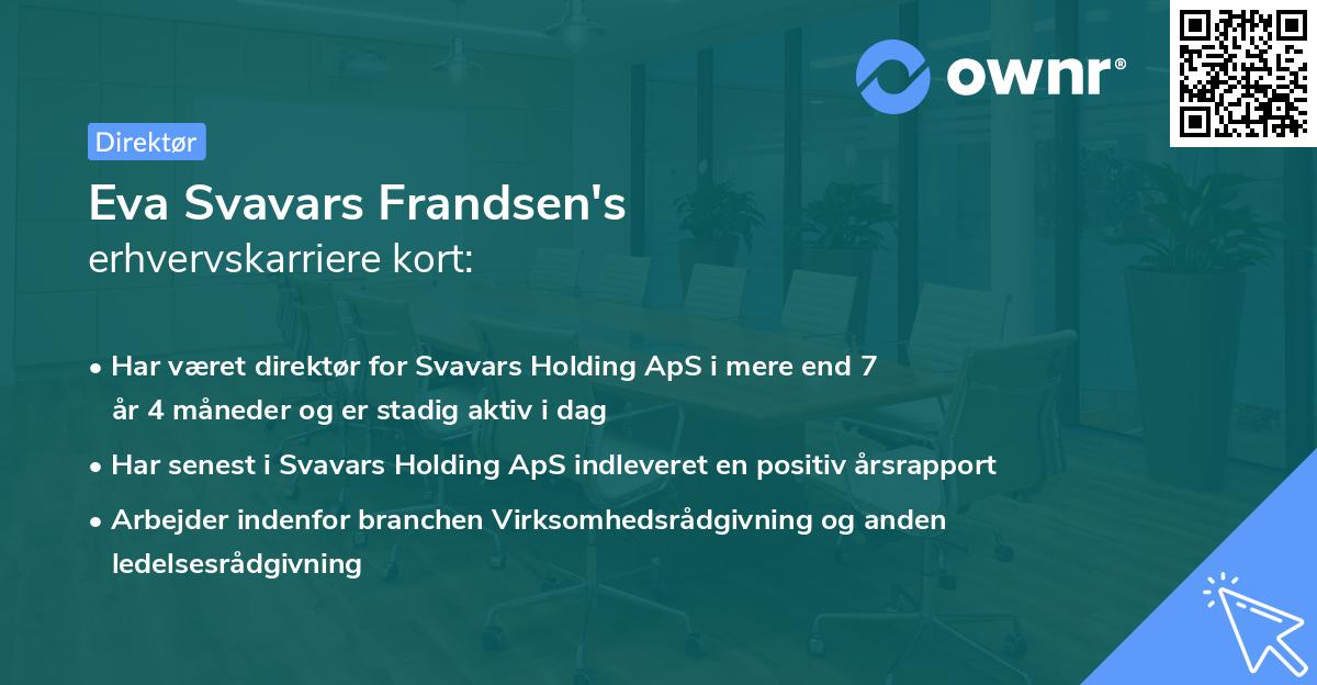 Eva Svavars Frandsen's erhvervskarriere kort