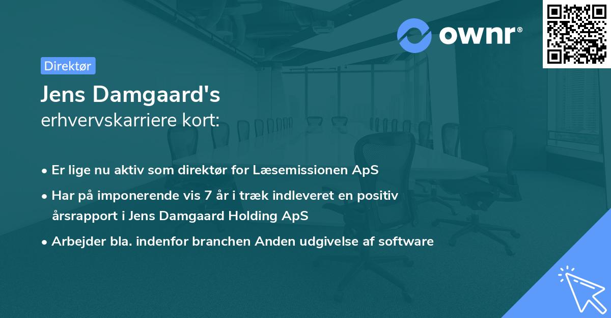 Jens Damgaard's erhvervskarriere kort