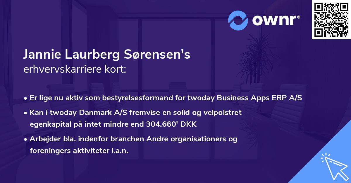 Jannie Laurberg Sørensen's erhvervskarriere kort