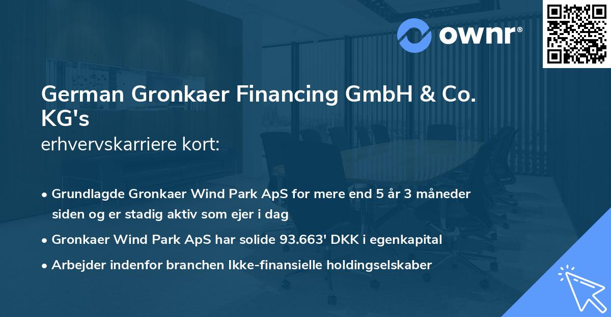 German Gronkaer Financing GmbH & Co. KG's erhvervskarriere kort
