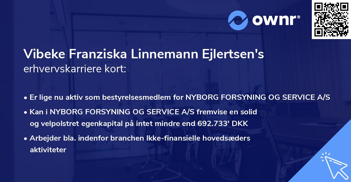 Vibeke Franziska Linnemann Ejlertsen's erhvervskarriere kort