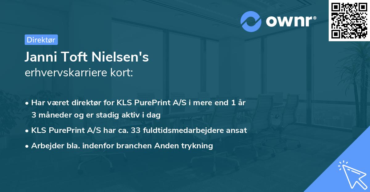 Janni Toft Nielsen's erhvervskarriere kort