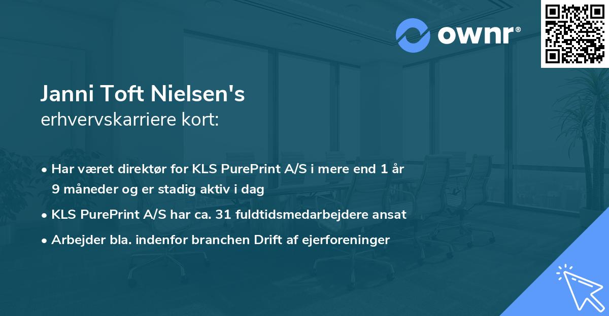Janni Toft Nielsen's erhvervskarriere kort