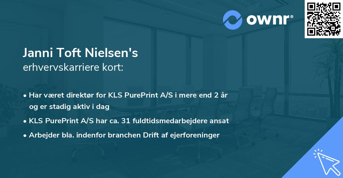 Janni Toft Nielsen's erhvervskarriere kort
