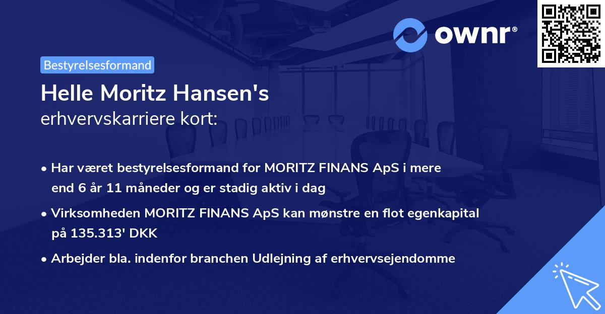 Helle Moritz Hansen's erhvervskarriere kort