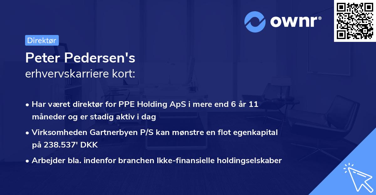 Peter Pedersen's erhvervskarriere kort