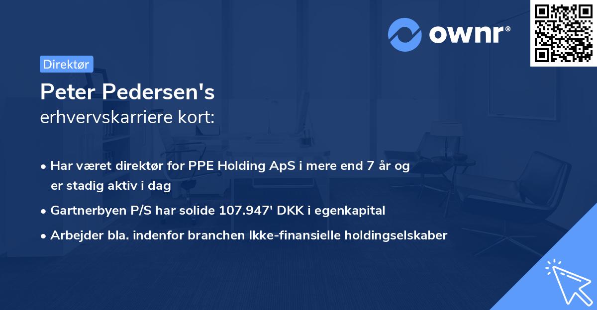 Peter Pedersen's erhvervskarriere kort
