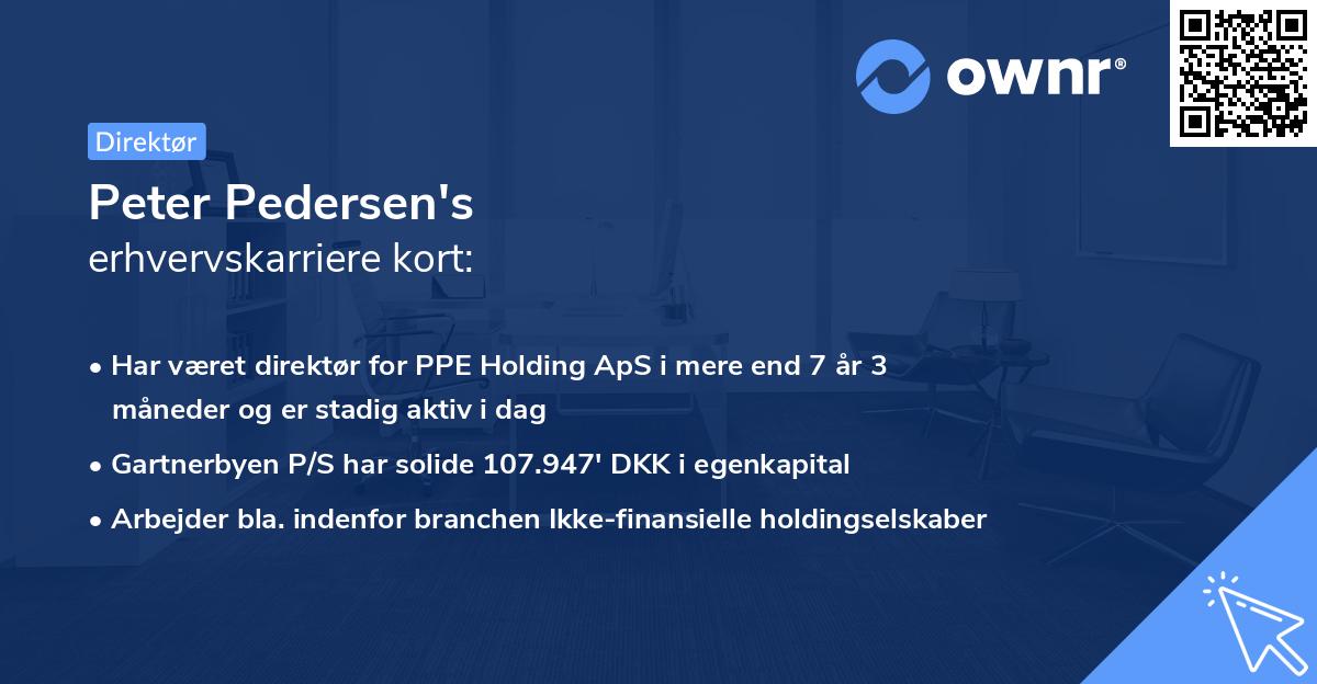 Peter Pedersen's erhvervskarriere kort