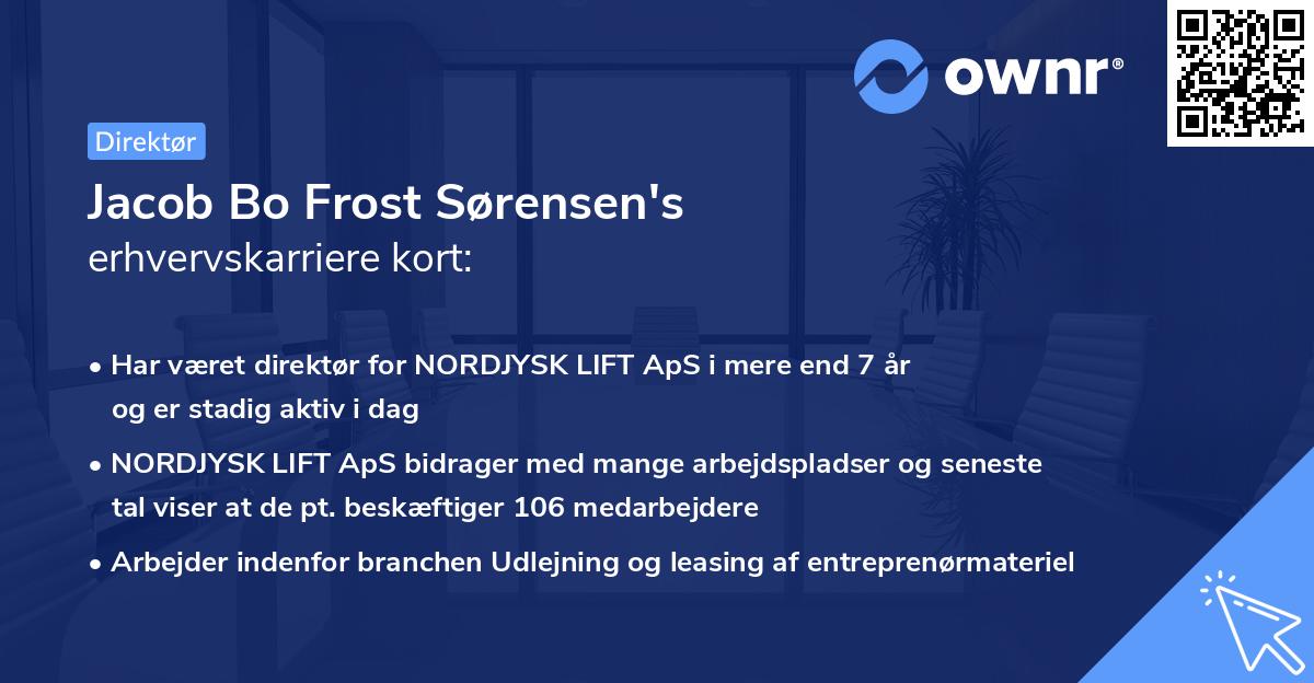 Jacob Bo Frost Sørensen's erhvervskarriere kort